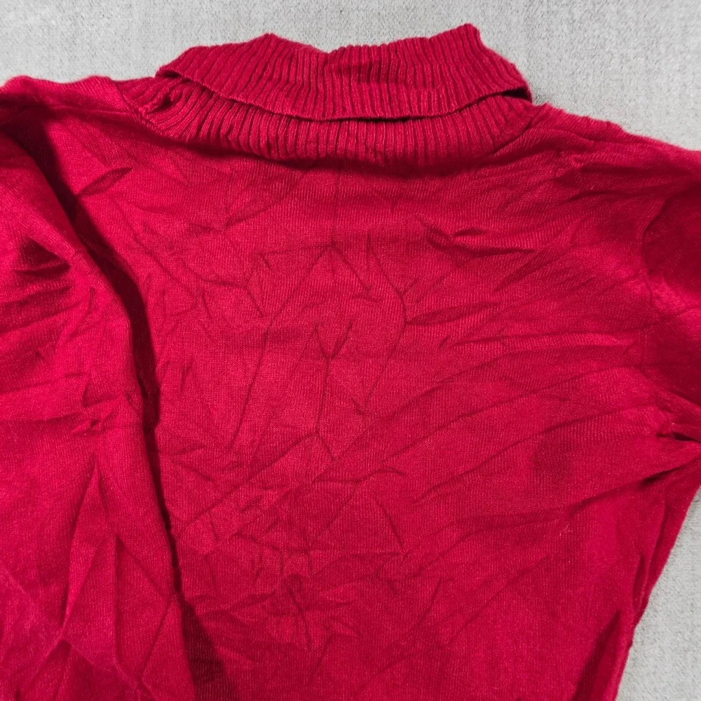 Byer California B-Wear Sweater Womens L Red Surplice Shawl Collar 3/4 Sleeve
